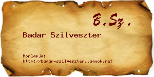 Badar Szilveszter névjegykártya