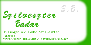 szilveszter badar business card
